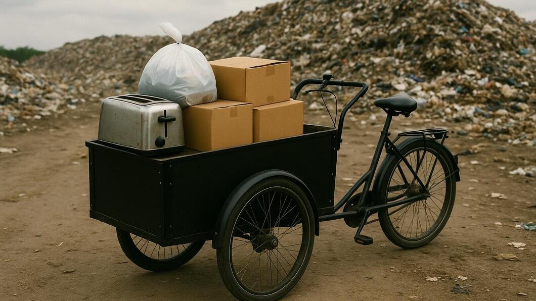 bakfiets met afval