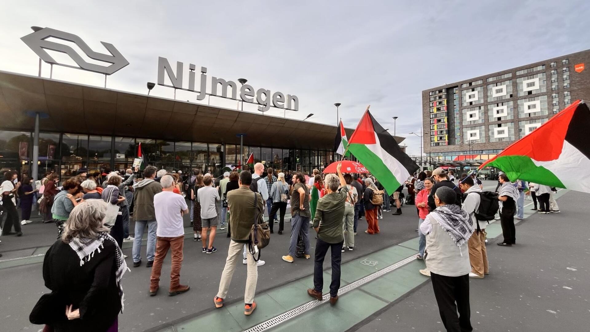 demonstratie op station Nijmegen